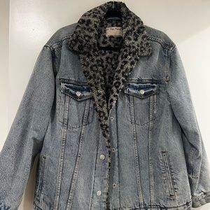 Free People Sherpa Lined Denim Jacket